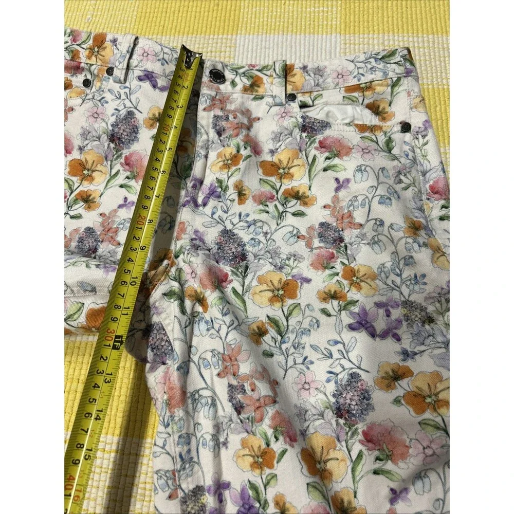 Brooks Brothers Women’s Floral Jeans Orange green Spring Size 10 NWT